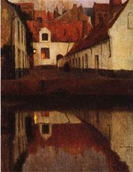 Albert Baertsoen Little Town on the Edge of Water(Flanders) Sweden oil painting art